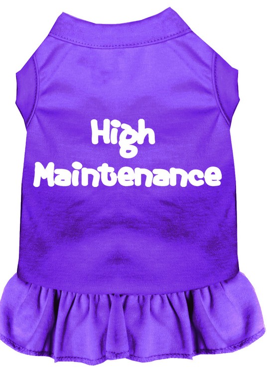 High Maintenance Screen Print Dress Purple XL